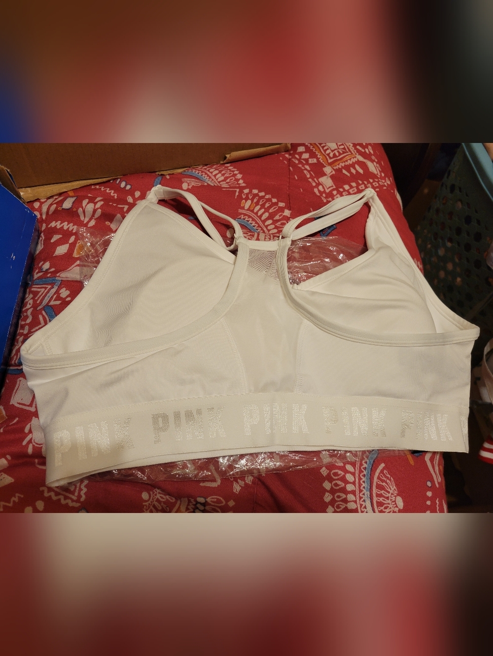 Victoria's Secret White Bra with PINK Logo - Picture 2 of 3